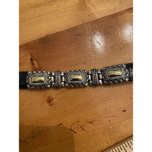 Brighton Ladies Black Reptile Belt with Decorative Links, 44203 Large Two Tone - Picture 4 of 9